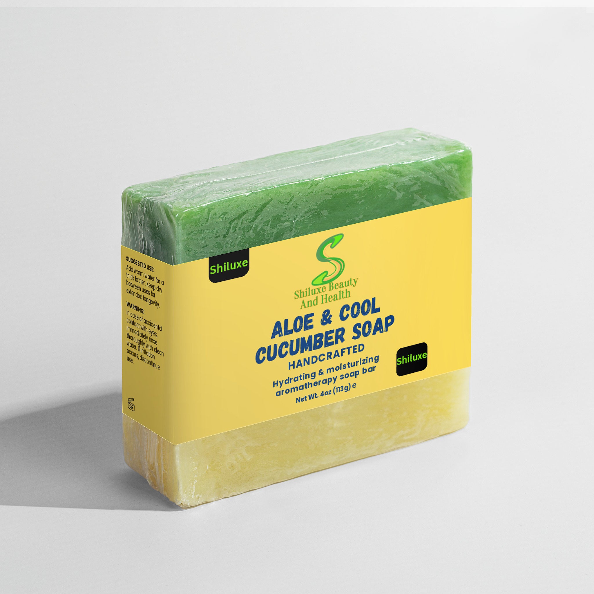 Aloe & Cool Cucumber Soap, Hydrating & Moisturizing Aromatheraphy Bar Soap, Made In The USA / 4 Oz